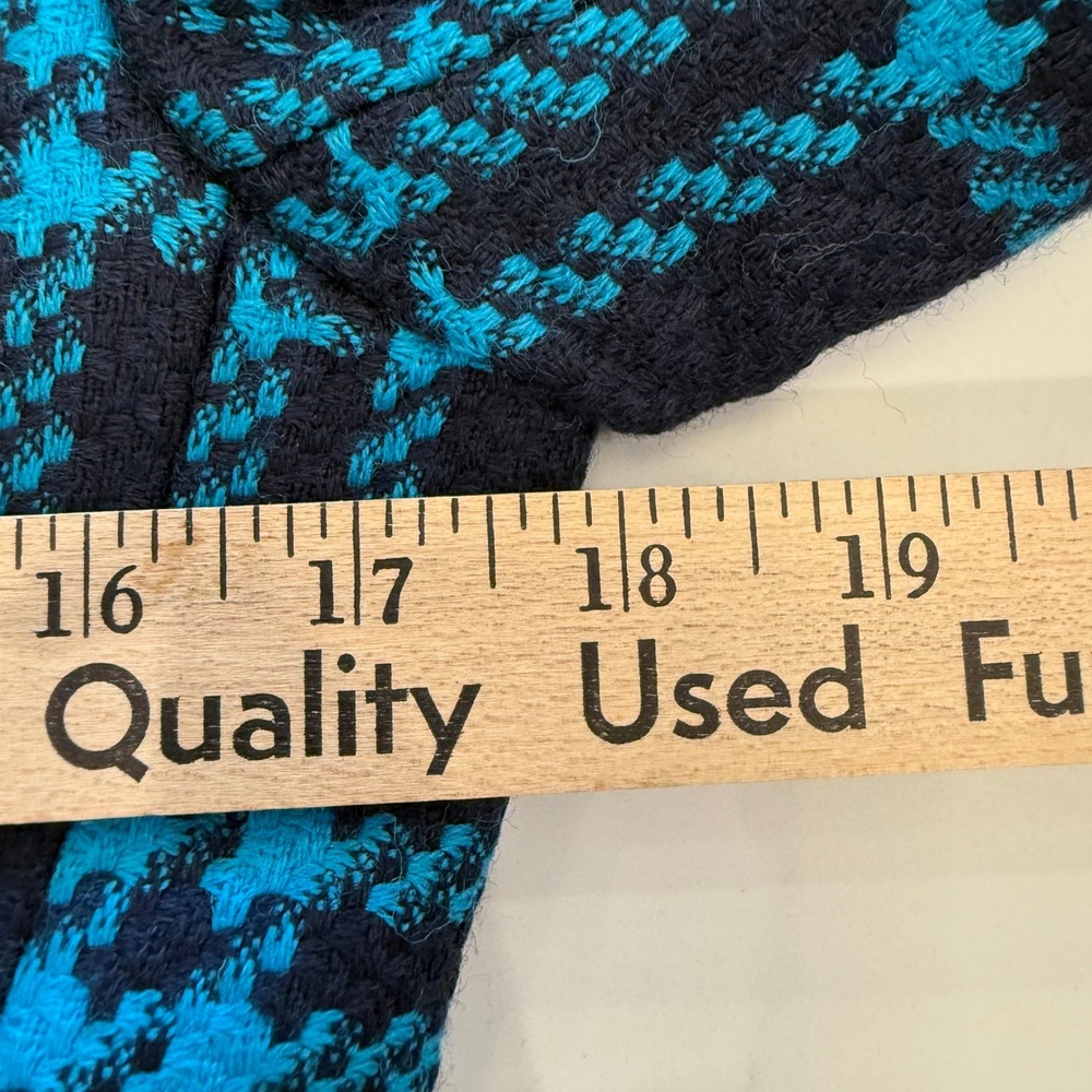 L'Agence Kenzie 100% Wool Teal Blue Plaid Tweed Double Breasted Blazer Sz 2 EUC - Picture 12 of 14